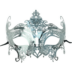 Laser Cut Metal Venetian Mask w/ Stones