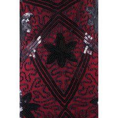 Red & Black Beaded Flapper Dress