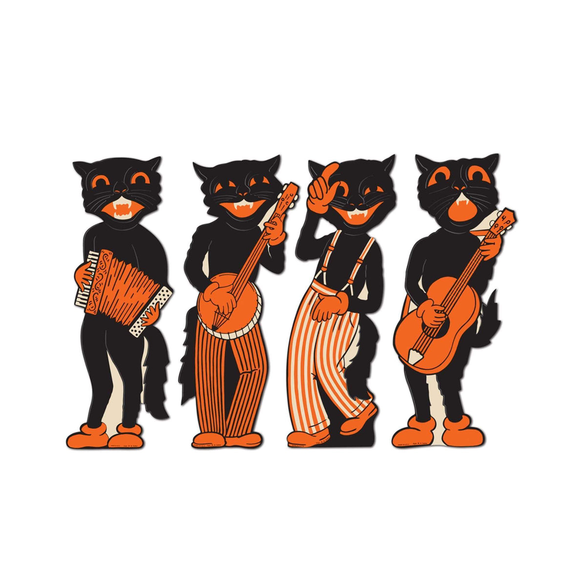 Vintage Halloween Scat Cat Band Cutouts