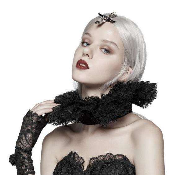 Black Lace Ruffle Collar