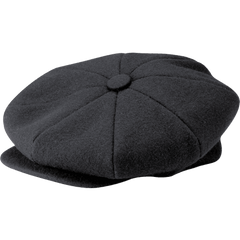 Black Wool Big Apple Cap - One Size