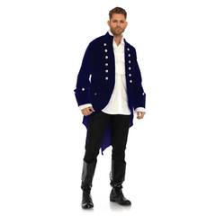 Long Blue Velvet Coat Costume