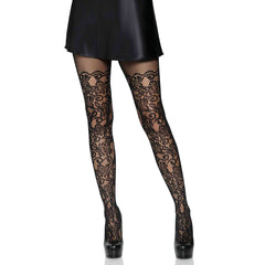 Floral Vine Fishnet Pantyhose