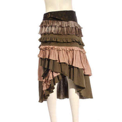 Tiered Green Steampunk Skirt & Grommet Belt