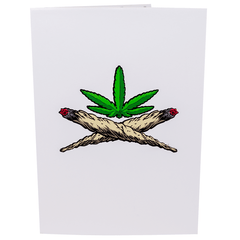 Marijuana Pot Leaf 3D Weed Greeting Card