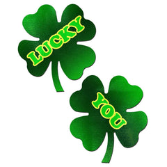 Four Leaf Clover: 'Lucky You' Green Shamrocks Nipple Pasties