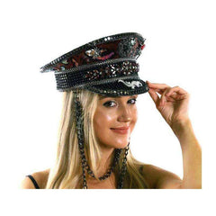 Premium Sequin Fisherman Hat w/ Gemstones and Chains