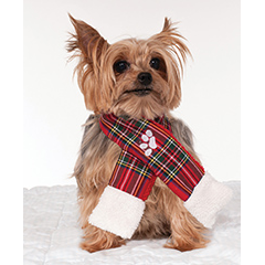 Red Plaid Pet Christmas Scarf