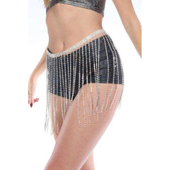 Rhinestone Fringe Lined Belt