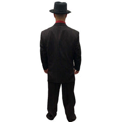 Exclusive 1920s Red & Black Pinstripe Zoot Suit Men's Costume