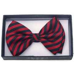 Black & Red Striped Bow Tie