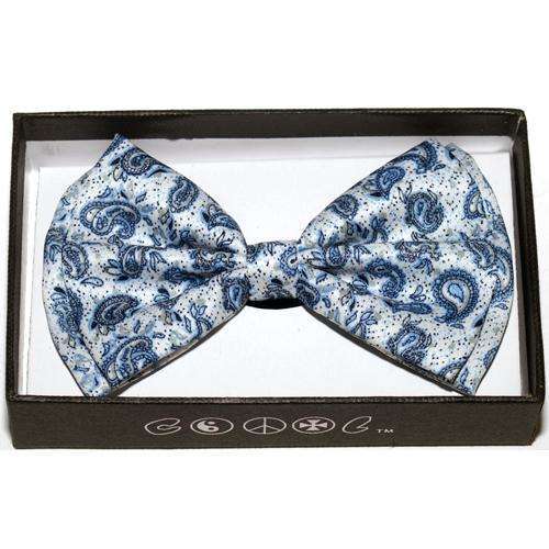 Blue Paisley Bow Tie