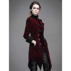 Vintage Gothic Burgundy Swallowtail Jacket