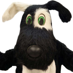 Black Spot Dog High End Mascot Adult Costume