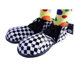 Classic Black and White Checkered Clown Shoes