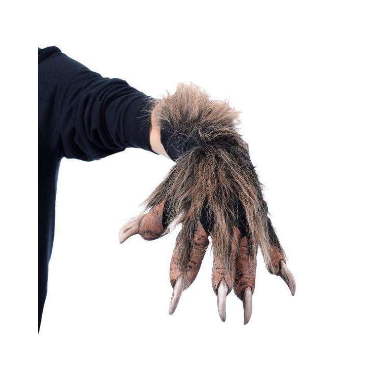 Wild Wolf Latex Claw Gloves With Brown Hair