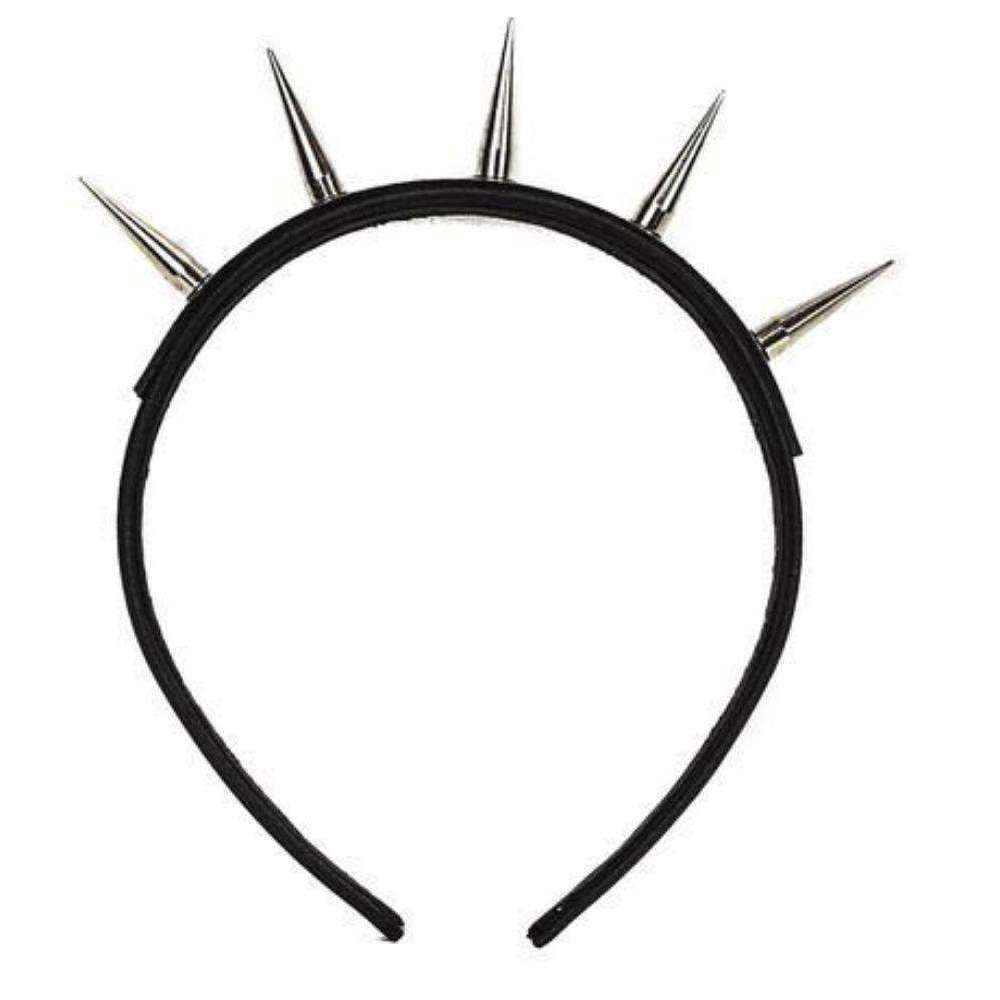 Genuine Leather Top Tall Spike Headband