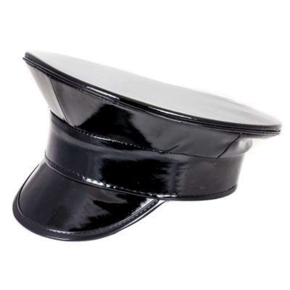 Black Patent Police Hat