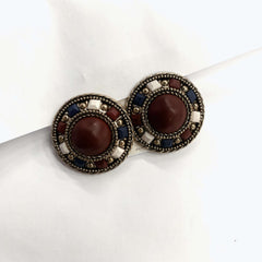 Burgundy Clip On Earrings