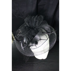 Deluxe 1920s Black Fascinator Head Piece