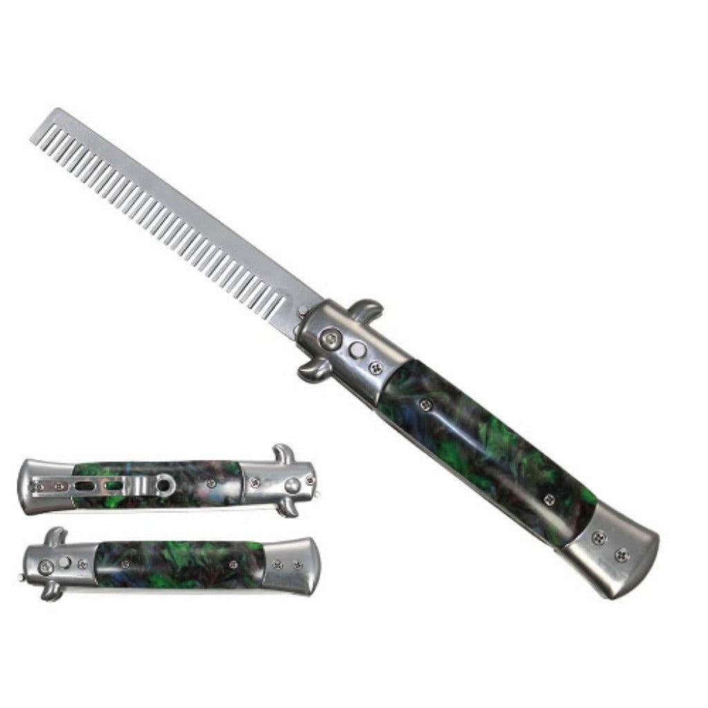 Black Deluxe Switchblade Comb