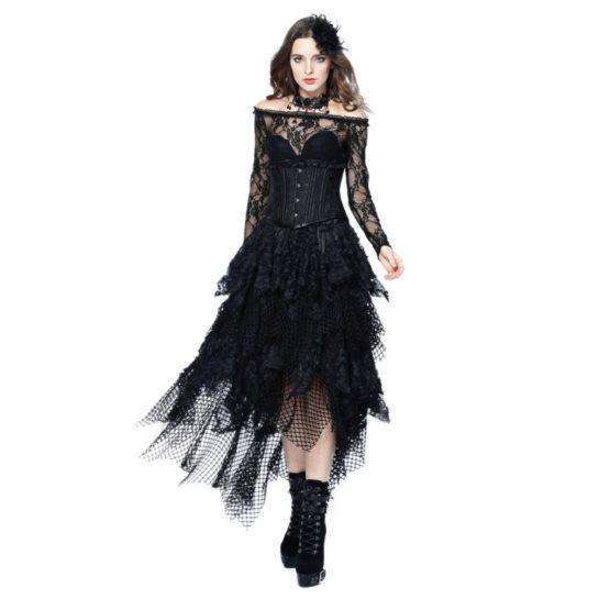 Gothic Messy Mesh and Lace Skirt