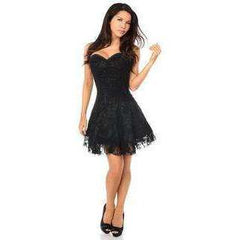 Lavish Black Lace Corset Dress