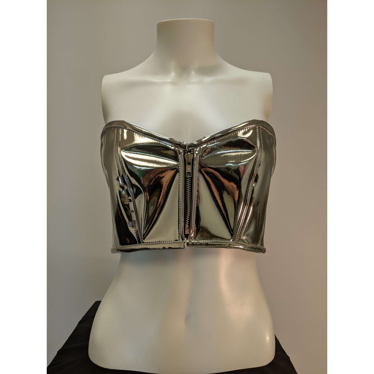 Deluxe Silver Metallic Adult Bustier