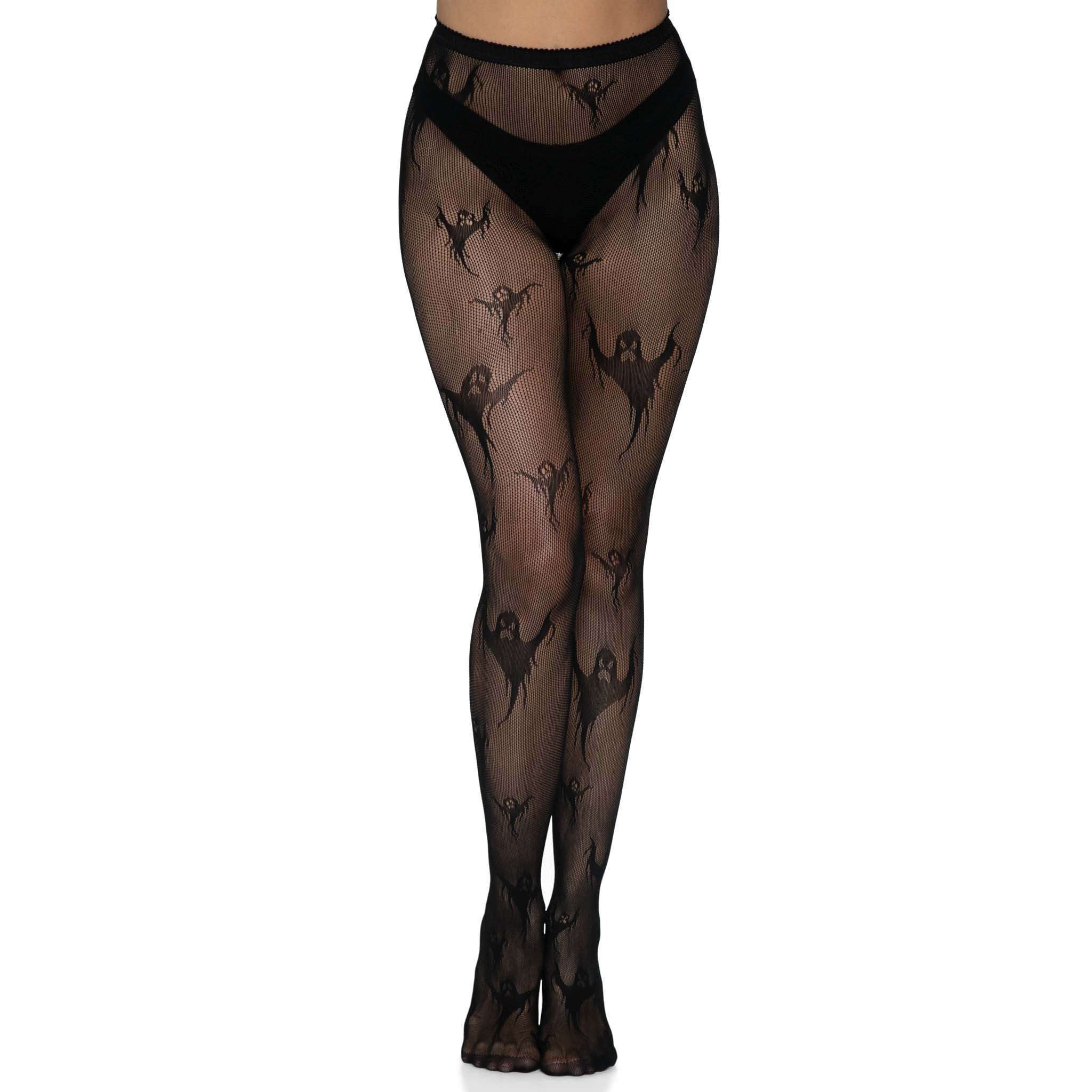 Get Ghosted Spooky Ghost Fishnet Tights