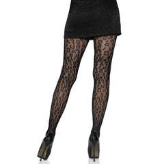 Leopard Fishnet Tights