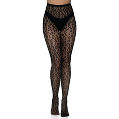 Leopard Fishnet Tights