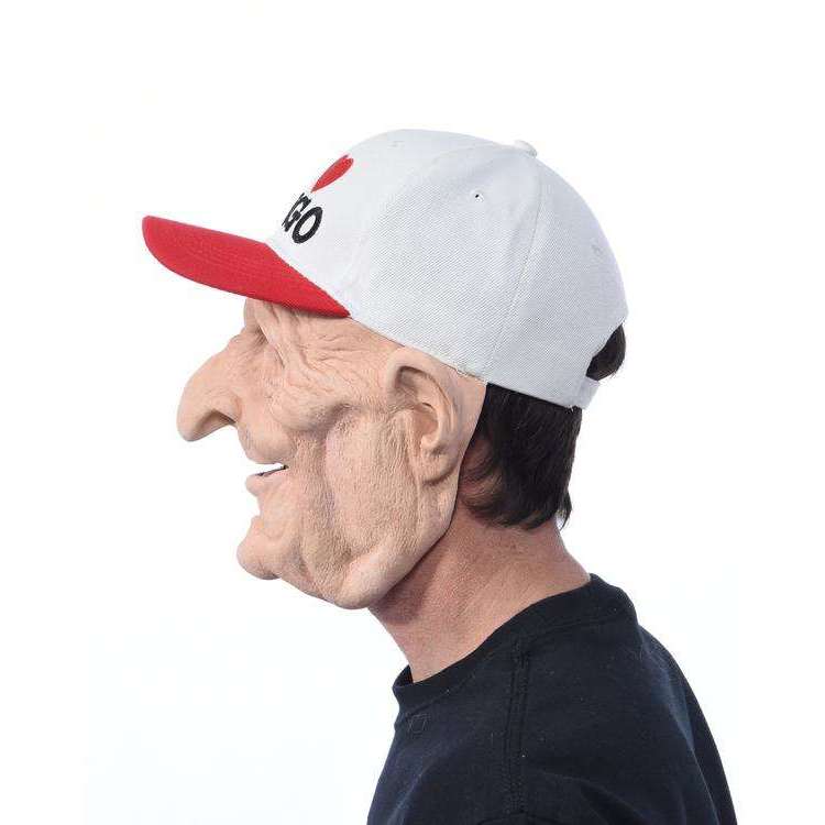 Be-Nign Retired Old Wrinkly Gambling Man Latex Mask