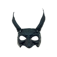 Black Horned Devil Face