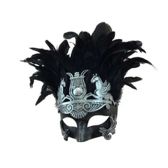 Troy Feathered Venetian Male Mask