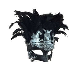 Troy Feathered Venetian Male Mask