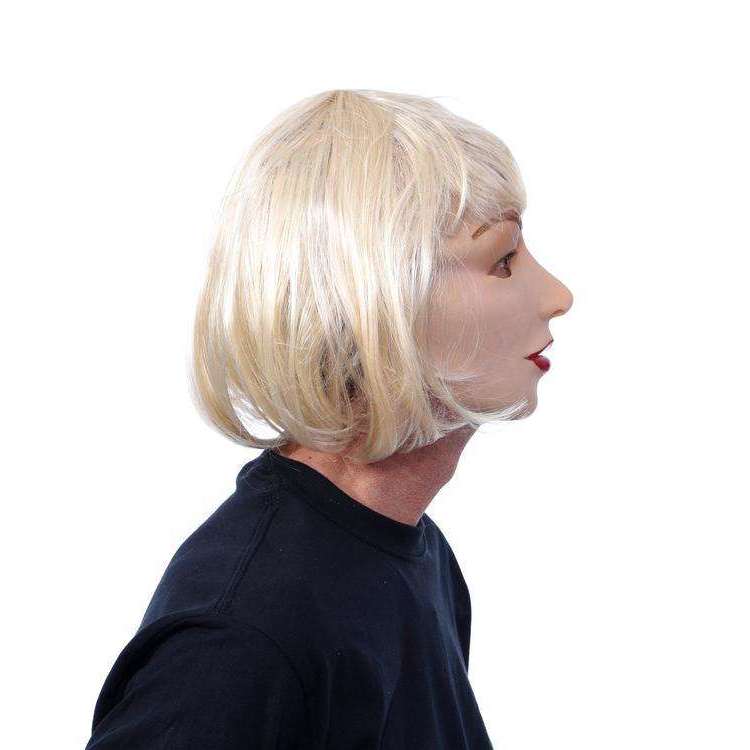 Blonde And Beautiful Strange Lady Latex Mask