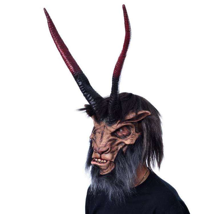 Baphomet Underworld Overlord Goat Head Mask w/ Mouth Movement