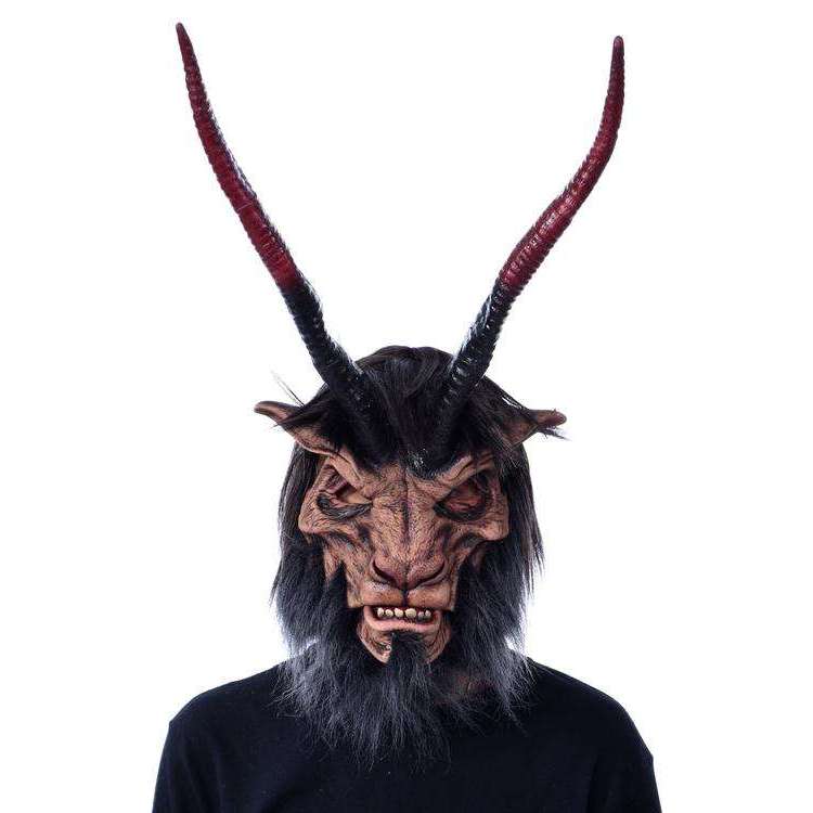 Baphomet Underworld Overlord Goat Head Mask w/ Mouth Movement