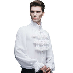 White Gothic Ruffle Shirt