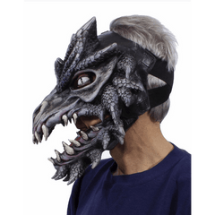 Black Noir Dragon Mask with Moving Jaw