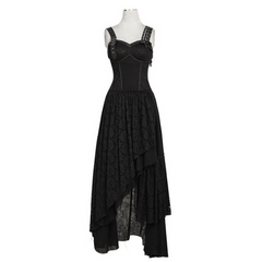 Asymmetrical Hem Lace Matching Steampunk Dress