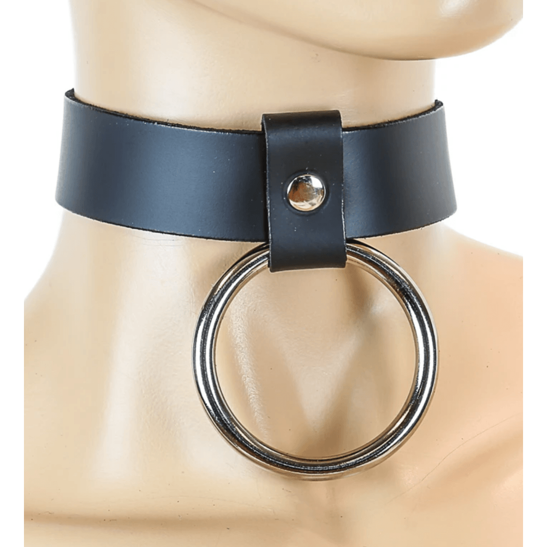 Large Black Ring Bondage Choker