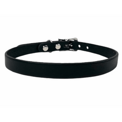 1/2” Plain Black Leather Choker