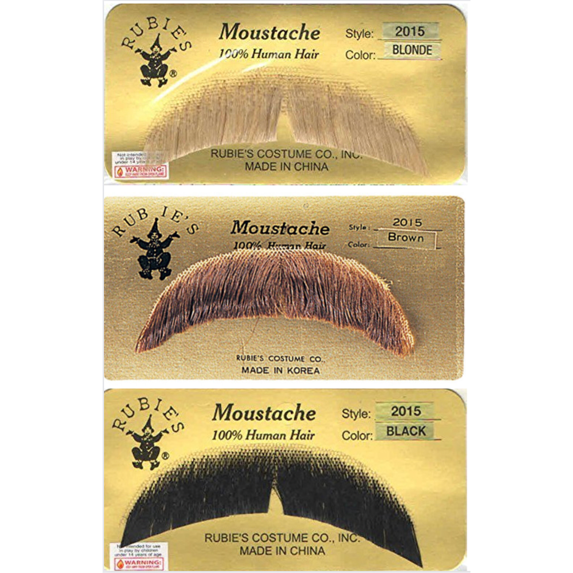 100% Human Hair Fake Mustache