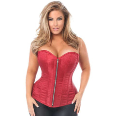 Top Drawer Wine Brocade Steel Boned Corset