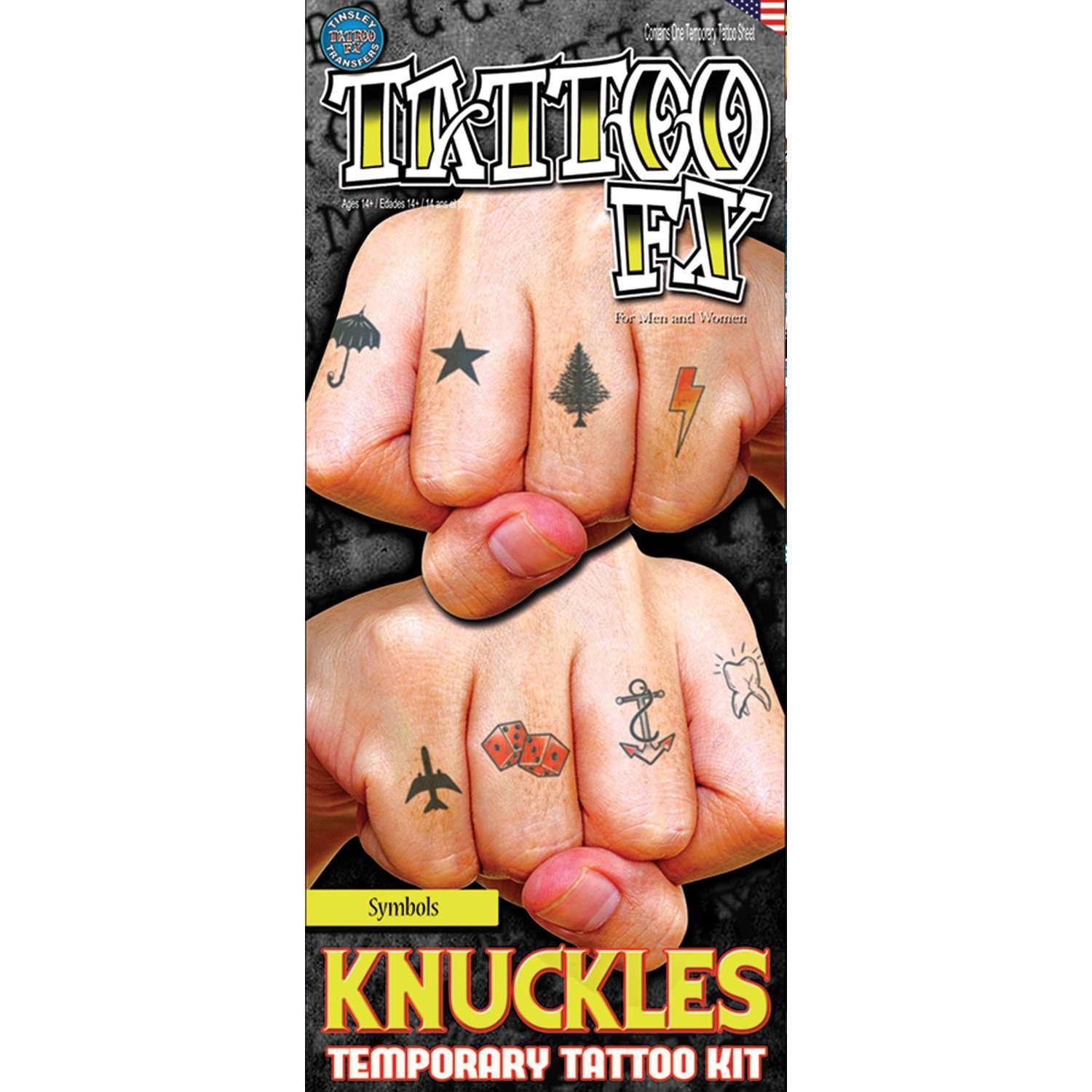 Tinsley Knuckle Temporary Tattoos Transfer