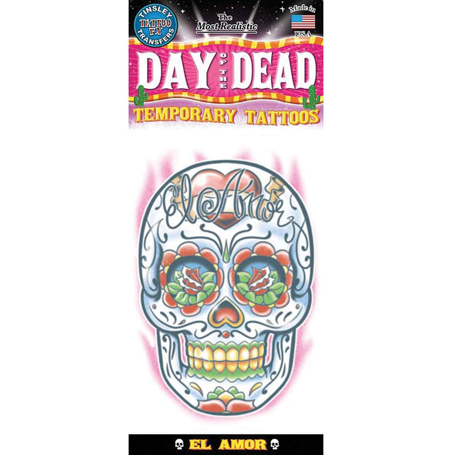 Tinsley Day of the Dead Tattoo Transfers