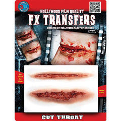 Tinsley Cut Throat Makeup FX Water Transfer Prosthetic