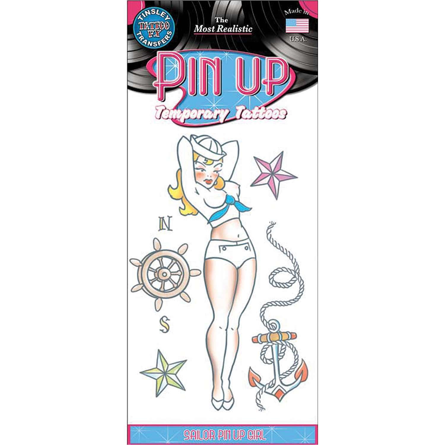 Tinsley Pin Up Temporary Tattoo Transfers