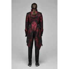 Black and Red Rococo Lace Tuxedo Coat